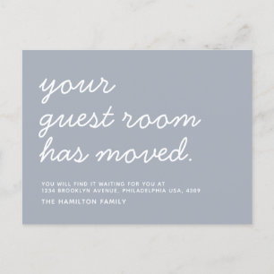 Minimalist Modern Your Guest Room Has Moved Announcement Postcard