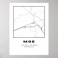 Minimalist Moe Map with Coordinates