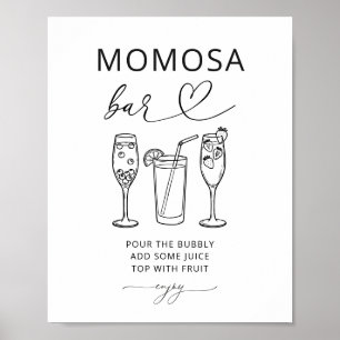 Minimalist Momosa Bar Baby Shower Party Sign