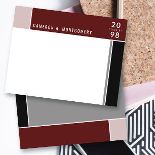 Minimalist Mondrian Modern Colour Blocks Graduatio Thank You Card