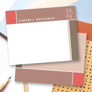 Minimalist Mondrian Modern Colour Blocks Graduatio Thank You Card