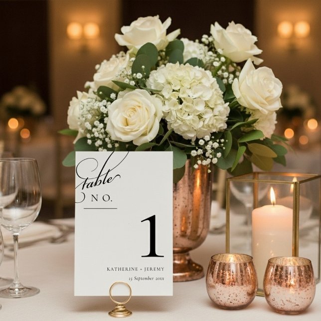 Minimalist Monochrome Elegant Wedding Table Number (Minimalist Monochrome Elegant Wedding Table Number)