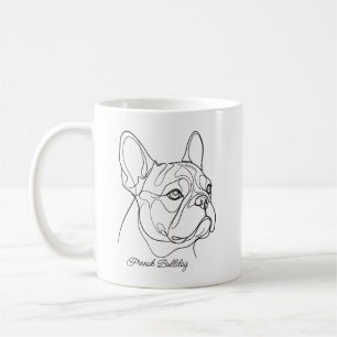 Minimalist Monochrome French Bulldog Line Art Coffee Mug