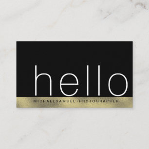 Minimalist Monochrome Gold Photography Designer Business Card