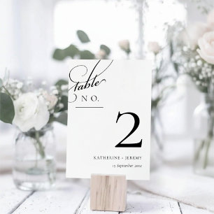 Minimalist Monochrome Wedding Table Number #2