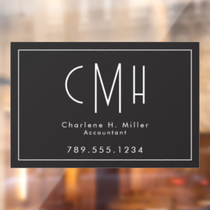 Minimalist Monogram Black Modern Professional