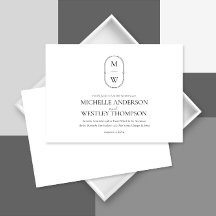 Minimalist Monogram Black & White Wedding