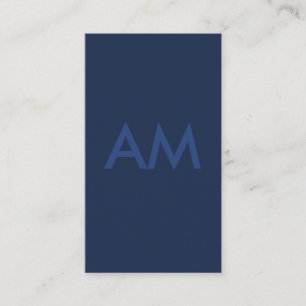 Minimalist Monogram Blue Business Card