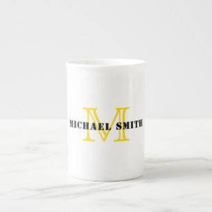 Minimalist Monogram Bone China Mug