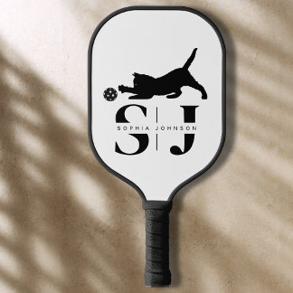 Minimalist Monogram, Cat Pickleball Paddle