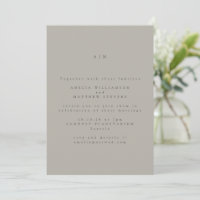 Minimalist Monogram Classic Taupe Grey Wedding