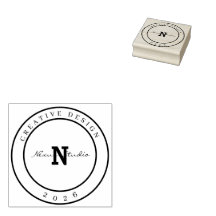 Minimalist Monogram Creative Design Wood Art Stamp