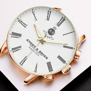 Minimalist Monogram Custom Engraved  Name  Watch