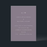 Minimalist Monogram Dusty Purple Modern Wedding Invitation<br><div class="desc">Minimalist Modern Monogram Traditional Typography Dusty Purple Wedding Invitation</div>