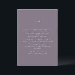 Minimalist Monogram Dusty Purple Simple Wedding Invitation<br><div class="desc">Minimalist Monogram Traditional Typography Dusty Purple Wedding Invitation</div>