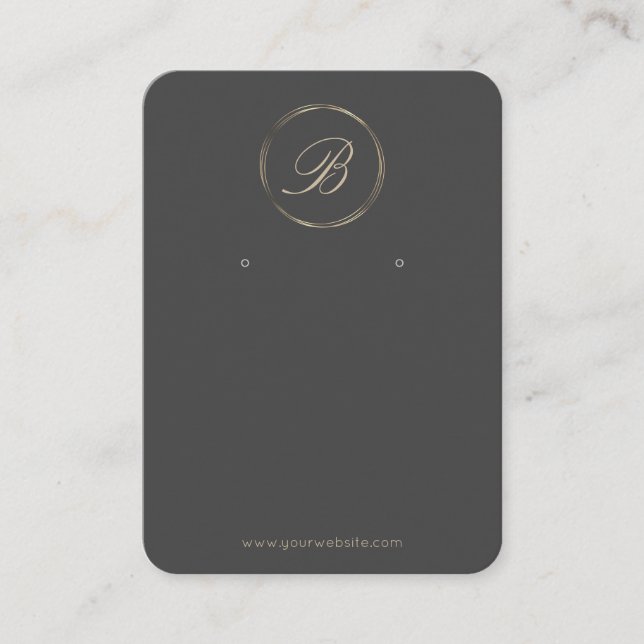 Minimalist Monogram Earring Display Business Card (Front)