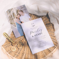 Minimalist Monogram Elegant Formal Wedding Photo