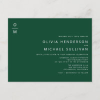 Minimalist Monogram Emerald QR Code Wedding