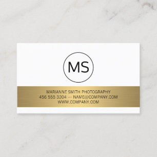 Minimalist / Monogram / Gold Bar Metallic Business Card
