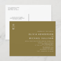 Minimalist Monogram Gold QR Code Wedding