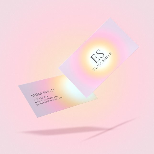 Minimalist Monogram Gradient Business Card (Creator Uploaded)