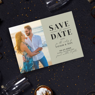 Minimalist Monogram Green Sage Website QR Code Pic Save The Date