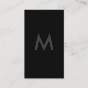 Minimalist Monogram Grey Black Business Card
