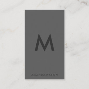 Minimalist Monogram Grey Business Card