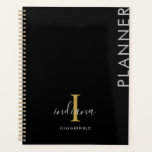 Minimalist Monogram Handwritten Script Name 2025 Planner<br><div class="desc">Minimalist Monogram Gold Grey Name Notebook you can easily customise with your initial,  name,  and last name by clicking the "Personalise" button. Completely change the background colour to create a unique notebook using your favourite colour</div>