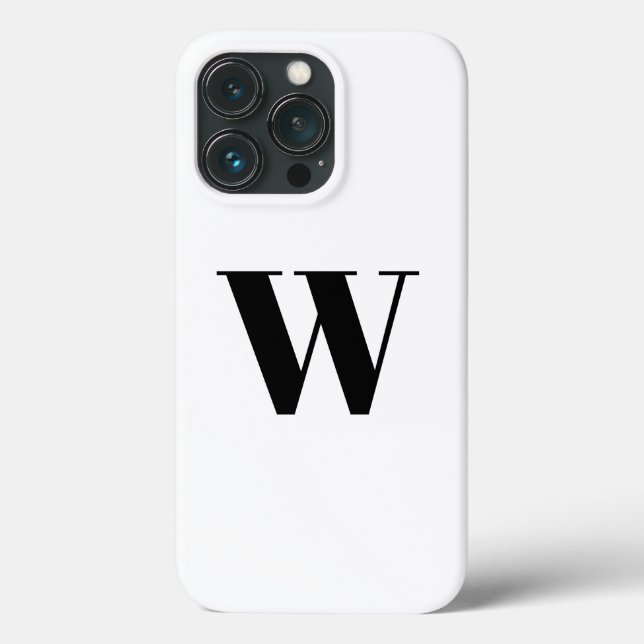 Minimalist monogram initial letter black white Case-Mate iPhone case (Back)