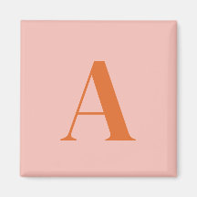 Minimalist Monogram Initial Pink & Orange