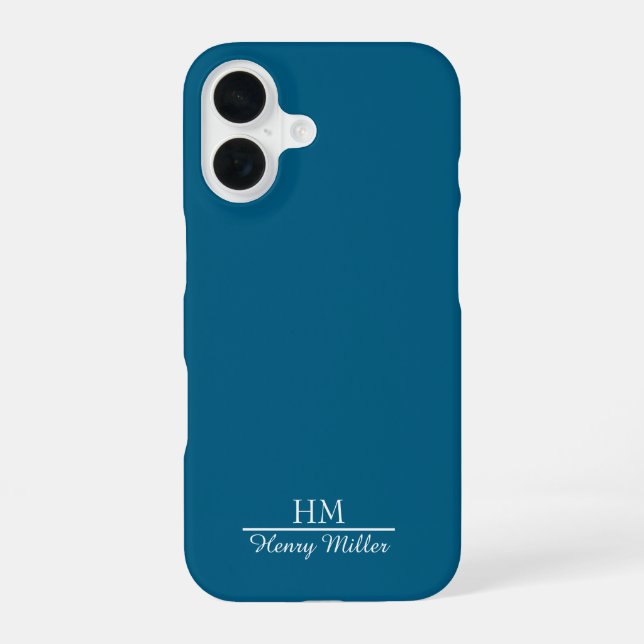 Minimalist Monogram iPhone Case–Personalised Name 16 Case (Back)