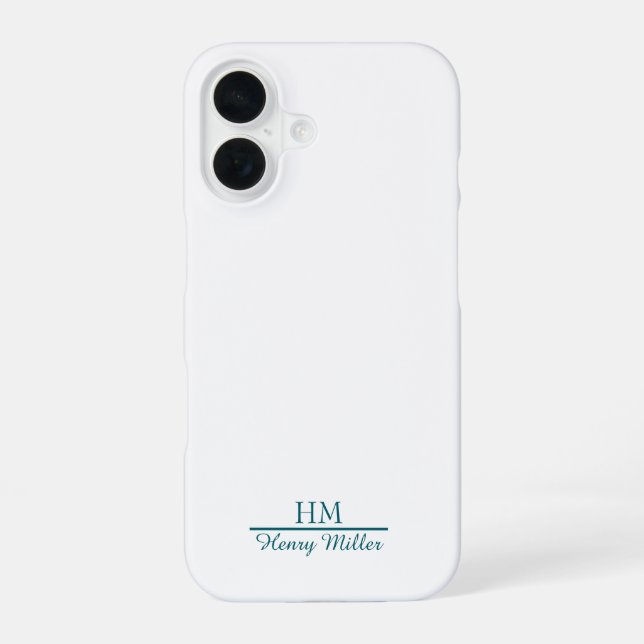 Minimalist Monogram iPhone Case–Personalised Name 16 Case (Back)