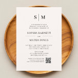 Minimalist Monogram Ivory Photo QR Code Wedding Invitation<br><div class="desc">Celebrate the beginning of a beautiful forever with an invitation that perfectly blends timeless elegance and modern convenience. At the top, a bespoke monogram with the couple's initials sets a personal and sophisticated tone. Below, the details of the celebration are gracefully presented in a classic, elegant serif font, conveying a...</div>