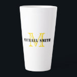 Minimalist Monogram Latte Mug<br><div class="desc">Minimalist Monogram. Design is available on other products.</div>