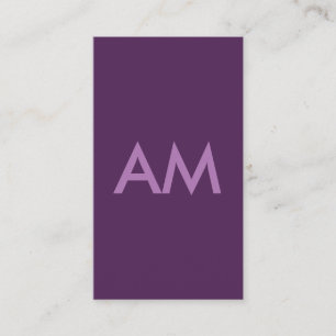 Minimalist Monogram Lavender Violet Background Business Card