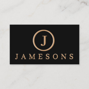 Minimalist Monogram Logo Embossed Effect Business  Business Card