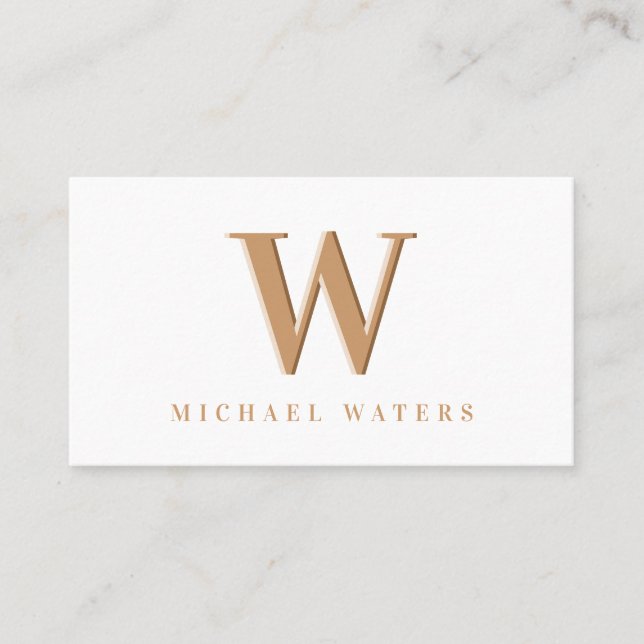 Minimalist Monogram Logo Embossed Effect Business Card (Front)