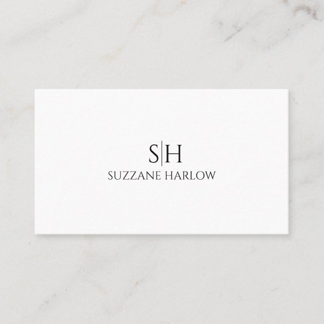Minimalist Monogram Modern Business Card (Front)