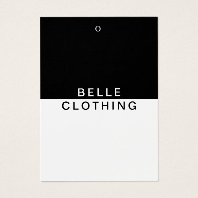 Minimalist Monogram Modern Business Hang tag (Front)