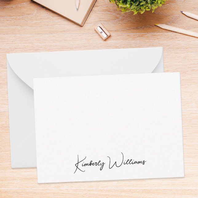 Minimalist Monogram Modern Signature Script Card (Creator Uploaded)