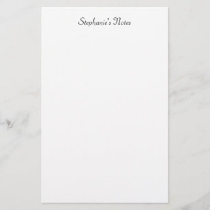 Minimalist Monogram Name Custom Colour Black White Stationery