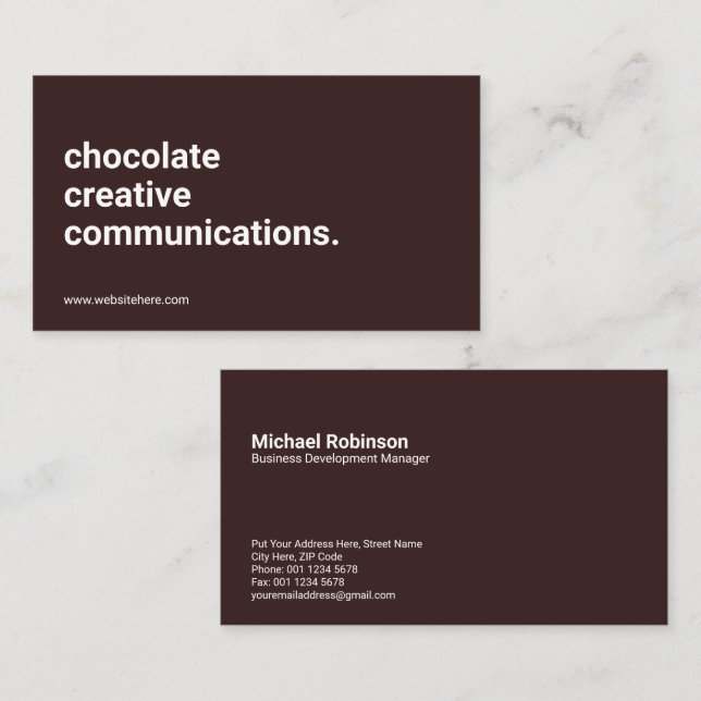 Minimalist Monogram on Rustic Maroon | Sans Serif  Business Card (Front/Back)