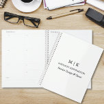 Minimalist Monogram or Add Logo Business<br><div class="desc">Modern Minimalist Planner. Black & White or choose your custom colours. Perfect for small business,  company brands,  self employed home office,  online seller organisation and more. Easy to personalise with your monogram initials,  business name and information,  job title,  slogan or even add your logo or personal brand design.</div>