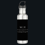 Minimalist Monogram or Add Logo Business Black 710 Ml Water Bottle<br><div class="desc">Modern Minimalist Drink and Water Bottle. Black & White or choose your custom colours. Perfect for small business, company brands, self employed, caterers, bakeries, coffee cafes, restaurants, customer advertising and more. Easy to personalise with your monogram initials, business name and information, job title, slogan or even add your logo or...</div>