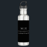 Minimalist Monogram or Add Logo Business Black 710 Ml Water Bottle<br><div class="desc">Modern Minimalist Drink and Water Bottle. Black & White or choose your custom colours. Perfect for small business, company brands, self employed, caterers, bakeries, coffee cafes, restaurants, customer advertising and more. Easy to personalise with your monogram initials, business name and information, job title, slogan or even add your logo or...</div>
