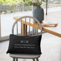 Minimalist Monogram or Add Logo Business Black