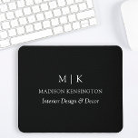 Minimalist Monogram or Add Logo Business Black Mouse Pad<br><div class="desc">Modern Minimalist Mouse Pad. Black & White or choose your custom colours. Perfect for small business,  company brands,  self employed home office,  online sellers and more. Easy to personalise with your monogram initials,  business name and information,  job title,  slogan or even add your logo or personal brand design.</div>