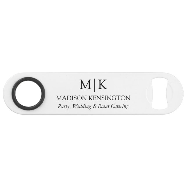 Minimalist Monogram or Add Logo Business Bottle (Front (Horizontal))