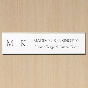 Minimalist Monogram or Add Logo Business Door Sign